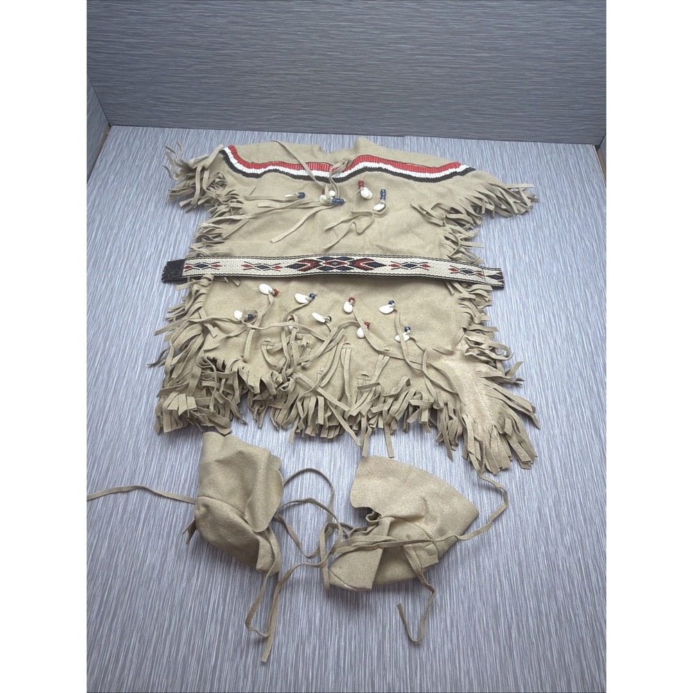 American Girl Kaya Adorned Deerskin Dress 2002 1st Version Beaded Outfit Retired